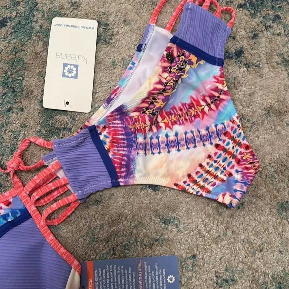 NWT Kuleana Women's Tie Dye Like Top & Bottom Two Piece Set Size Small